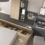 Dormitorio juvenil con cama bloc 12c-0001 color gris pizarra y montana vista de detalle