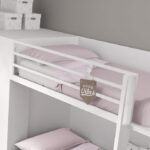 Cama de dormitorio kids con literas 12e-0001 color blanco y madera vista de detalle