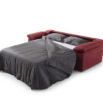 Sofá cama 2-3 plazas 10e-0001 color rojo vista técnica de la cama