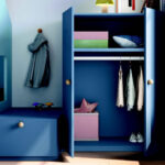 Armario de habitación kids con litera 12e-0009 color azul vista de detalle
