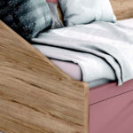 Cama nido de dormitorio infantil 12a-0007 color rosa y madera vista de detalle
