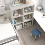 Cama nido de dormitorio infantil 12a-0003 color michigan y blanco vista de detalle top