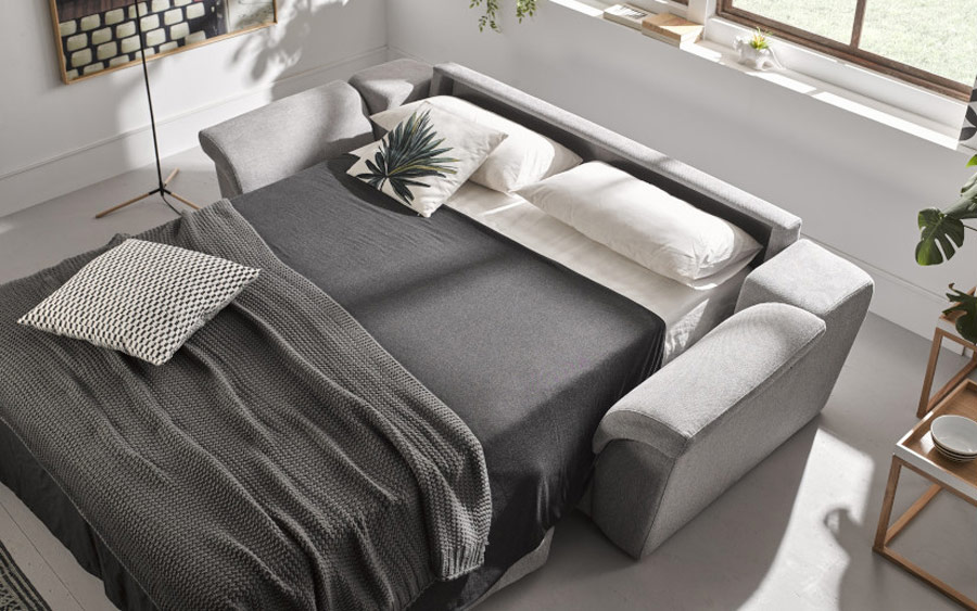 Sofá cama 2-3 plazas 10e-0006 color gris detalle de cama