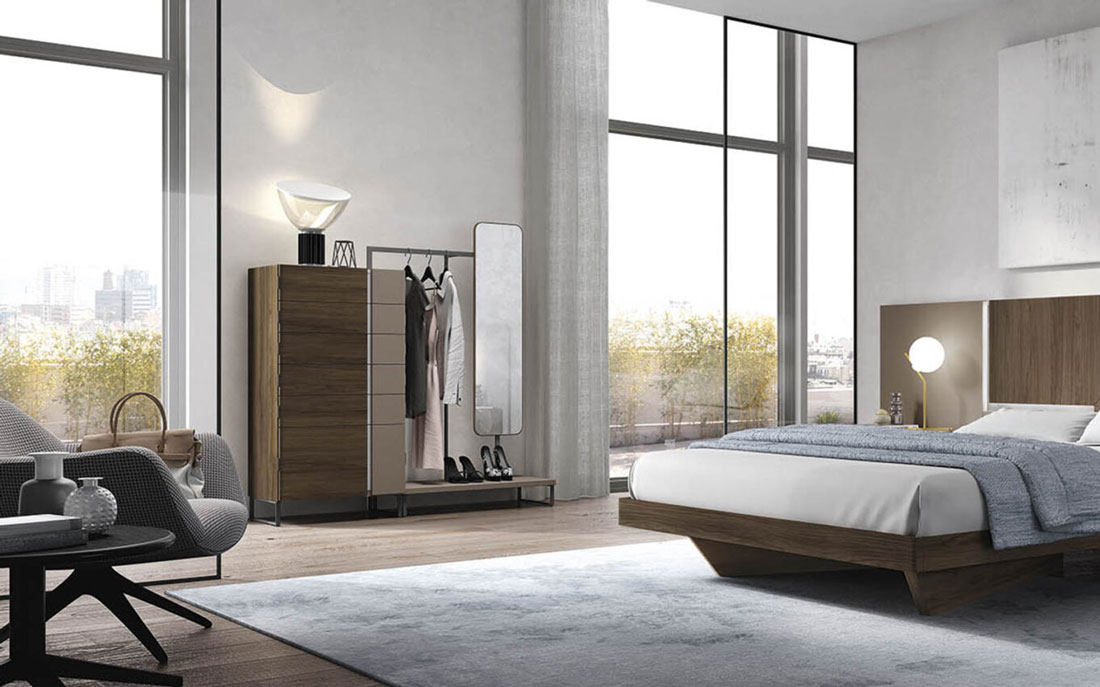 Cómoda de dormitorio 11a-0019 color beige y madera vista de detalle