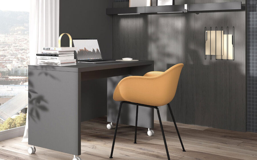 Mobiliario de despacho en casa 13a-0003 color negro vista lateral
