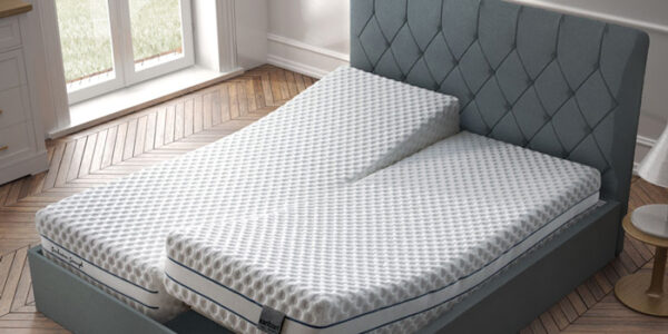 Dormitorio con colchón de núcleo flexible viscoelástico 16ac-0003 vista ambiente de detalle