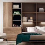 Dormitorio juvenil con cama abatible vertical 12d-0012 color madera vista completa