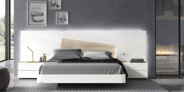 Dormitorio de matrimonio 11a-0027 color blanco y madera vista frontal