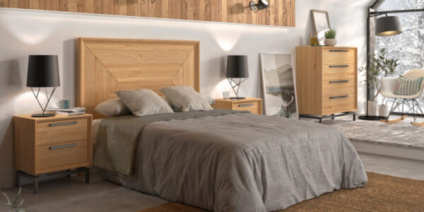 Dormitorio de matrimonio 11a-0050 acabados en madera vista general