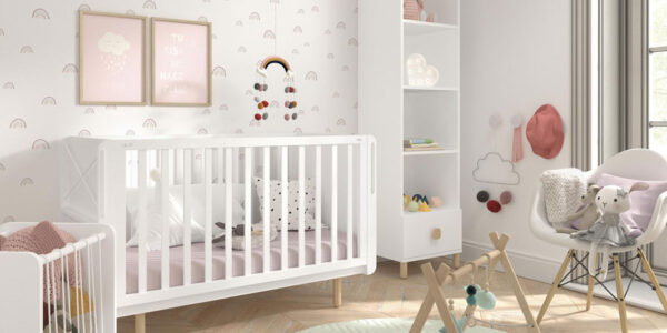 Cuna fold de dormitorio bebé 12h-0001 color blanco vista competa