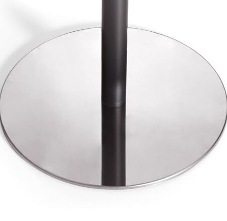 Detalle de pata de mesa de cocina redonda 15b-0002 color negro vista técnica