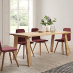 mesas y sillas de comedor 14b-0027 granate y madera vista ambiente