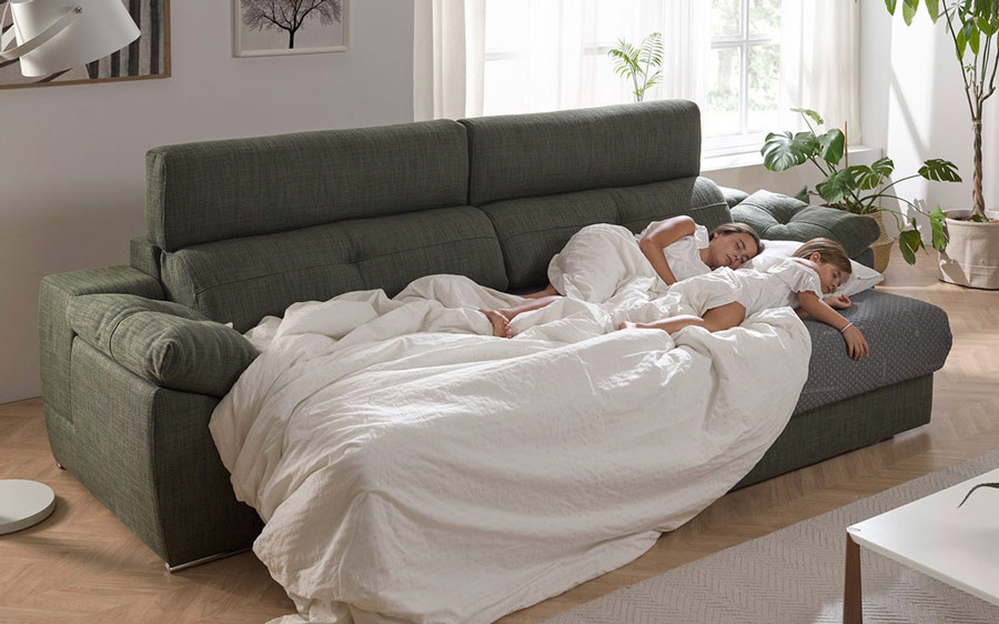 Niñas durmiendo en sofá cama 10e-0008 color verde
