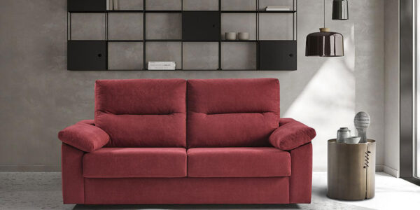 Sofá cama 2-3 plazas 10e-0002 color rojo vista de ambiente