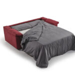 Sofá cama 2-3 plazas 10e-0002 color rojo vista detalle de cama