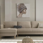 Sofá cama chaiselongue 10e-0005 color beige vista ambiente