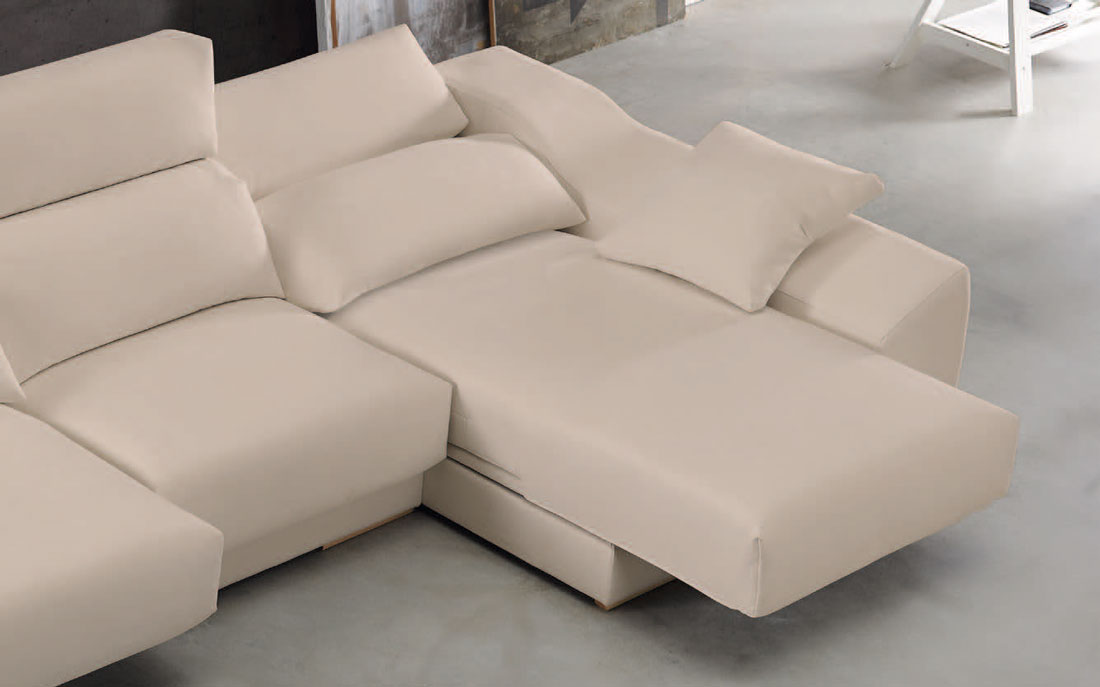 Sofá chaise longue 10b-0004 color beige vista detalle sofá abierto