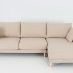 Sofá chaise longue 10b-0021 color beige vista técnica frotnal