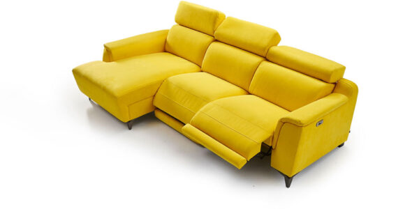 Sofá Chaise Longue 10b-0024 color amarillo vista de detalle abierto