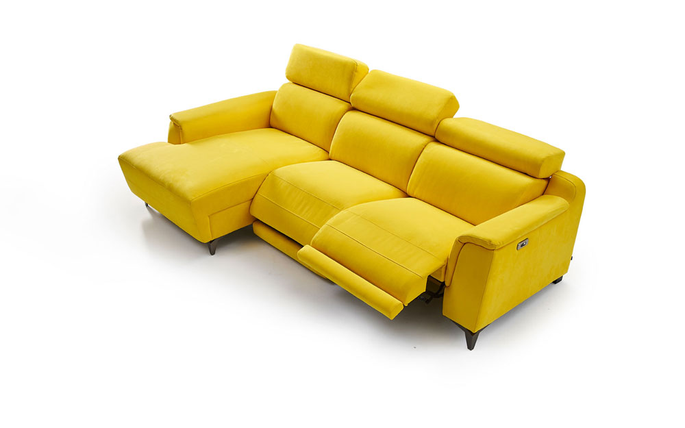 Sofá Chaise Longue 10b-0024 color amarillo vista de detalle abierto