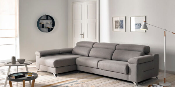 Sofá Chaise Longue 10b-0025 color gris vista de ambiente