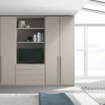 Armario con espacio para tv de dormitorio 11b-0002 color beige vista general