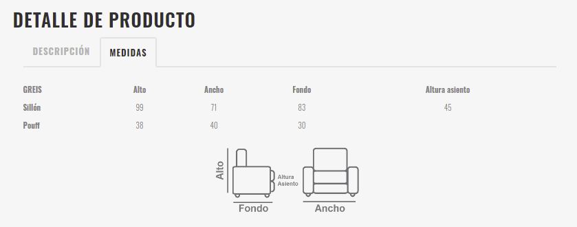 Ficha técnica de butaca 10a-0008