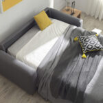Sofá cama 10e-0010 color gris vista detalle de cama top