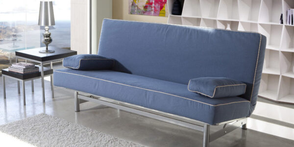 Sofá cama sistema de empuje 10e-0011 color azul vista ambiente